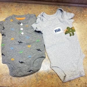 3 pack of dinosaur onsies